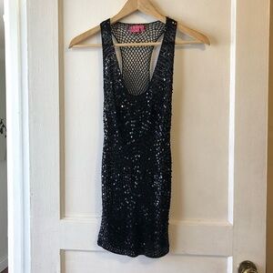 𝅺vintage BCBGirls Mesh Sequin Top